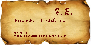 Heidecker Richárd névjegykártya