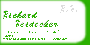 richard heidecker business card